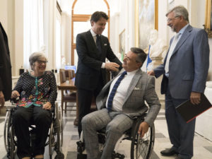 Il presidente del Consiglio dei Ministri Giuseppe Conte incontra una delegazione delle organizzazioni dei disabili